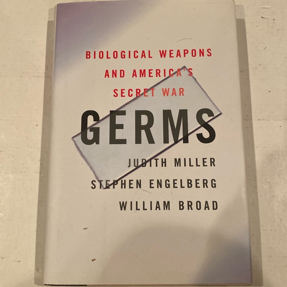 “Germs,” hardcover with dust jacket